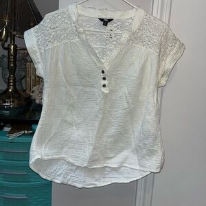 FRYE White Lace Detail Top